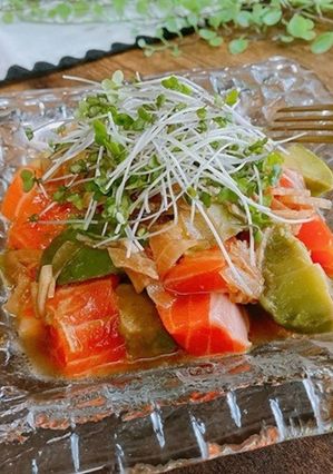 冷凍アボカドとサーモンのさっぱりサラダ-レシピのメイン写真