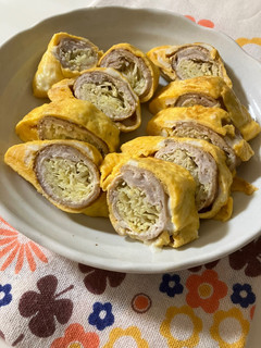 肉巻きキャベツの玉子焼き-レシピのメイン写真