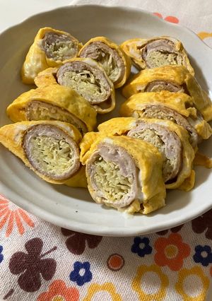 肉巻きキャベツの玉子焼き-レシピのメイン写真