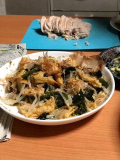 もやしとワカメと油揚げの辛子酢味噌-レシピのメイン写真