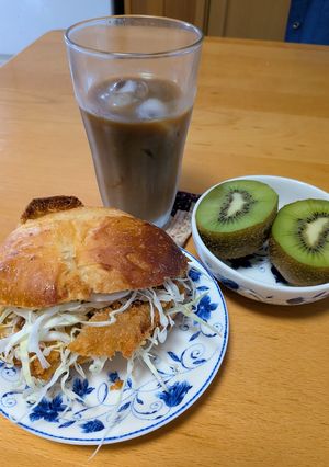 残り物で朝からかつサンド-レシピのメイン写真