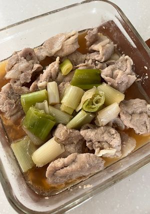 レンチン　豚ネギ煮-レシピのメイン写真