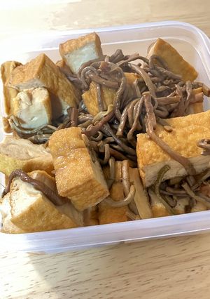 簡単常備菜♪ゼンマイと厚揚げの煮物。味しみしみ😋-レシピのメイン写真