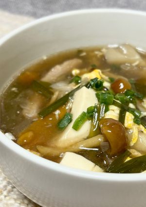 なめこと細切り豚肉のサンラータン-レシピのメイン写真