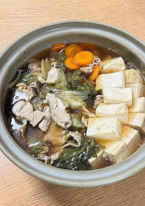 レタスと豚肉の昆布きのこ出汁鍋-レシピのメイン写真