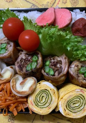 6/19ﾖｯﾁｬﾝ☆肉巻きお弁当-レシピのメイン写真