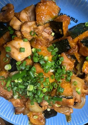 かぼちゃと鶏の甘辛炒め-レシピのメイン写真