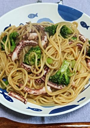 イカゲソとブロッコリーの和風パスタ-レシピのメイン写真