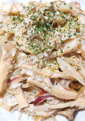 ♬シラス＆きのこ＆林檎のクリームパスタ♬-レシピのメイン写真