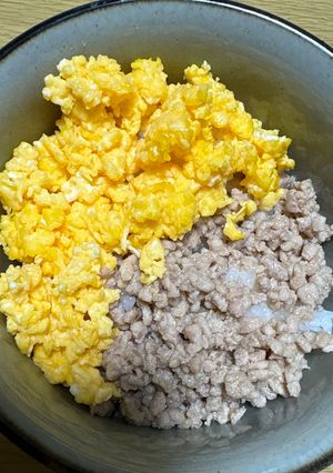 わが家の定番☆息子作♪2色丼-レシピのメイン写真