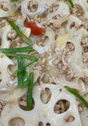 ひき肉と蓮根のピリ辛炒め-レシピのメイン写真