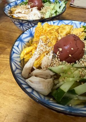 卵ときゅうりの梅ごま冷製茶漬け-レシピのメイン写真