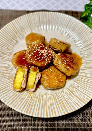 焼肉のタレで簡単 さつまいもの豚肉巻き 照り焼き-レシピのメイン写真
