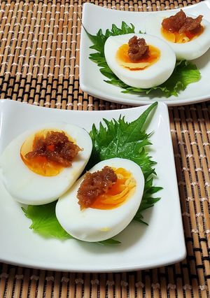 豚味噌トッピングの彩り茹で卵-レシピのメイン写真