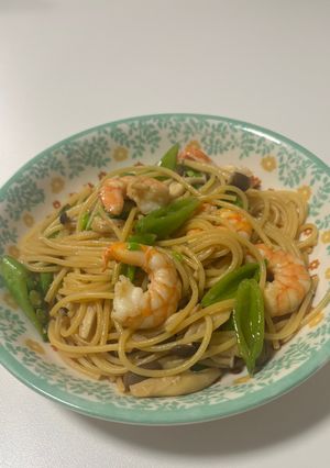 簡単♪エビとスナップえんどうの春パスタ🌸-レシピのメイン写真