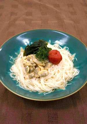 あさりとわかめの梅しそそうめん-レシピのメイン写真