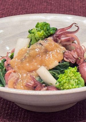 春食材とホタルイカの酢みそあえ-レシピのメイン写真