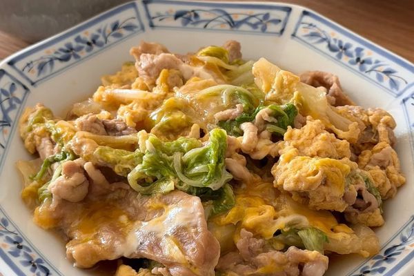 【楽めし】豚と白菜の中華風卵とじ