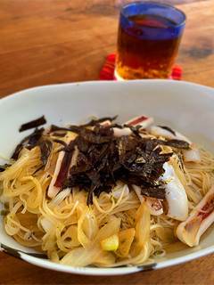 柚子ごしょうとイカの焼きそうめん-レシピのメイン写真