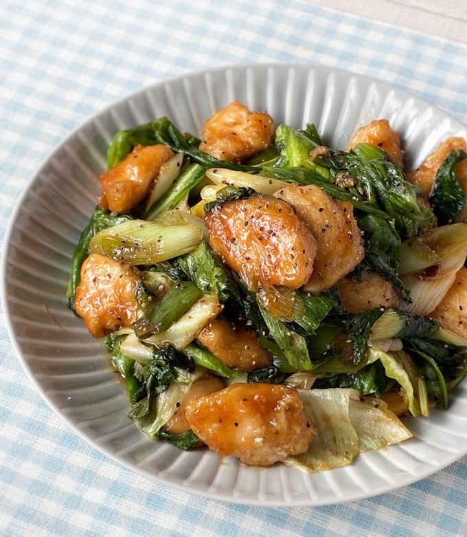 レタスの外葉♪鶏ささみとニンニク生姜の青菜炒め-レシピのメイン写真