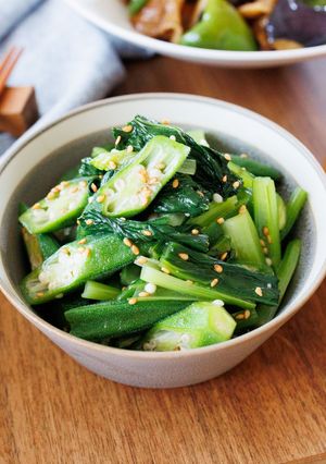 【オクラと小松菜のうま塩ナムル】材料２つ！-レシピのメイン写真