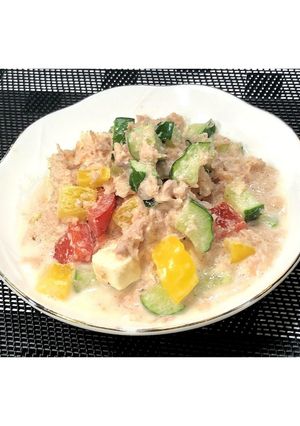 胡瓜とパプリカのめんたいサラダ★動画あり-レシピのメイン写真