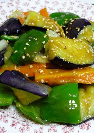 簡単✰なすとピーマンの味噌炒め-レシピのメイン写真