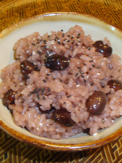 圧力鍋で(蒸し)黒豆お赤飯-レシピのメイン写真