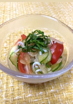 【減塩】越のルビーと青じそのサラダ-レシピのメイン写真