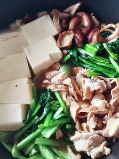 焼き豆腐&ほうれん草肉豆腐きのこ鍋☆風邪-レシピのメイン写真