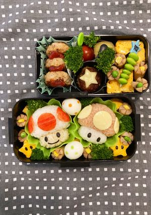 キャラ弁　キノピオ＆スター＆ヨッシの卵-レシピのメイン写真