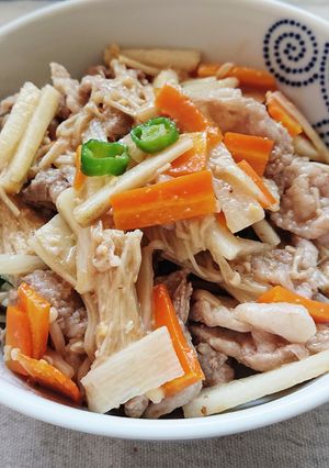 長芋とえのきの豚肉みそ炒め-レシピのメイン写真