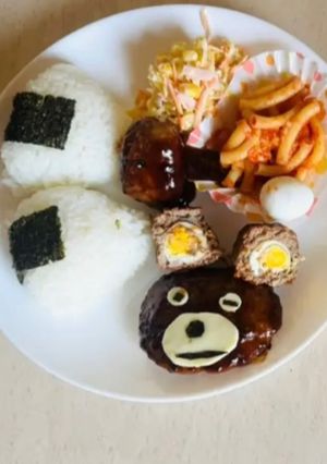 くまちゃんハンバーグ-レシピのメイン写真