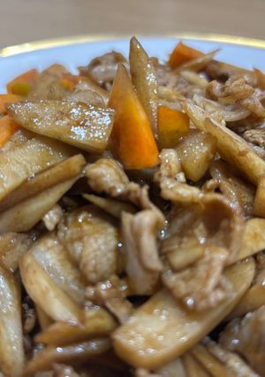 豚肉と根菜系３種の炒め。-レシピのメイン写真