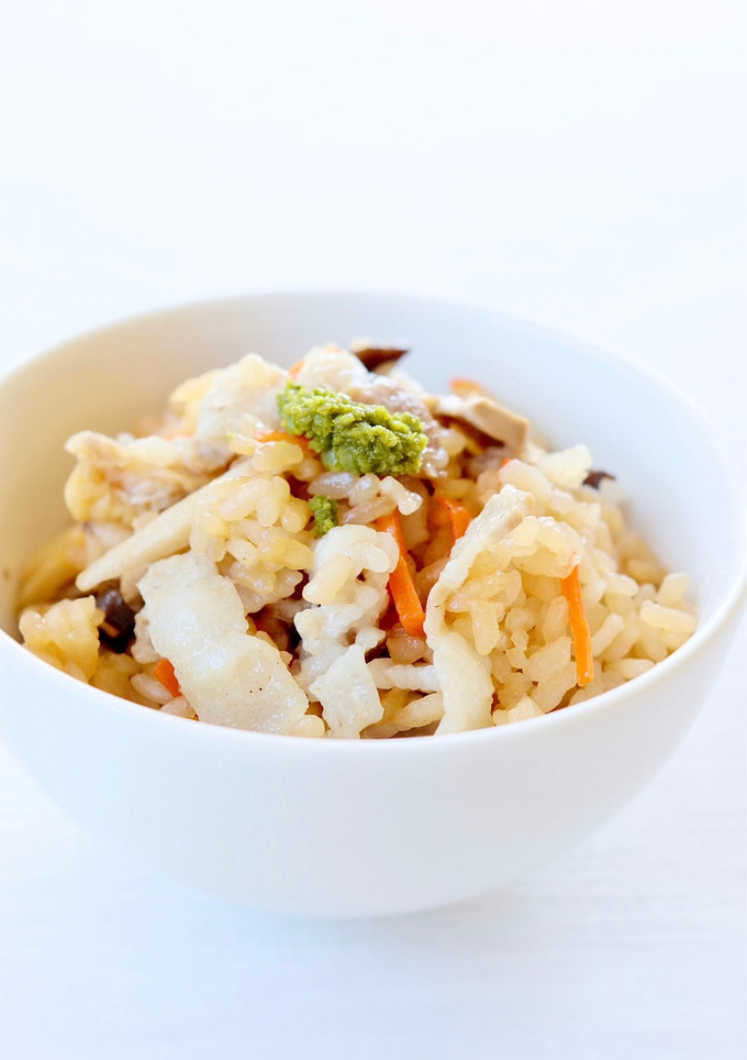 【豚キノコの炊き込みご飯（柚子胡椒）】-レシピのメイン写真