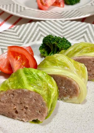 レンジで春キャベツのシュウマイ風♪-レシピのメイン写真