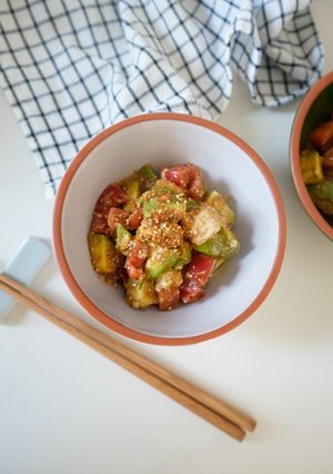 トマトとアボカドとクリームチーズごま和え-レシピのメイン写真