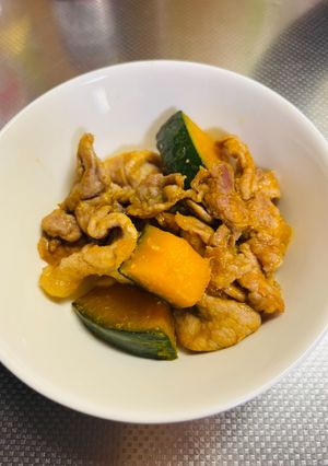 かぼちゃと豚肉の炒め物🎃-レシピのメイン写真