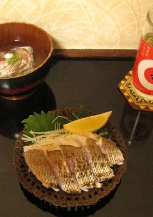 鯛のあら汁と炙り刺身-レシピのメイン写真