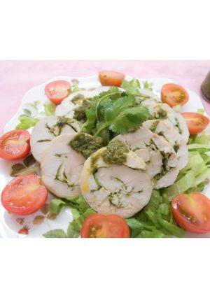 鶏ハムのバジルソース-レシピのメイン写真