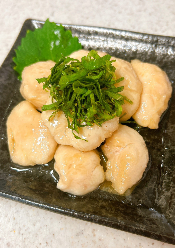 鶏ささみのしっとりつるりん焼き♪梅酢だれ-レシピのメイン写真