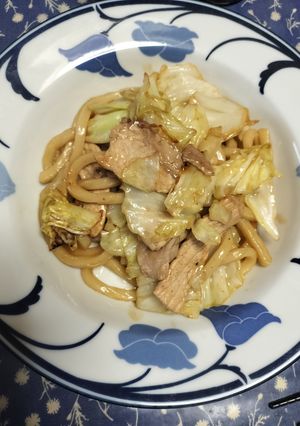 豚肉とキャベツの焼きうどん-レシピのメイン写真