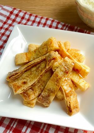 ご飯のお供に！油揚げのめんつゆ浸し焼き-レシピのメイン写真
