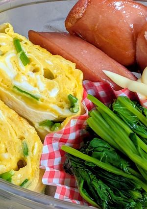 お弁当に〜甘みのない塩麹と醤油とネギの卵焼き-レシピのメイン写真