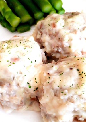 豆乳入り☆米粉のホワイトソース☆肉だんご-レシピのメイン写真