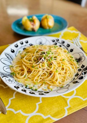 ひと口で納得！塩辛の濃厚クリームパスタ-レシピのメイン写真