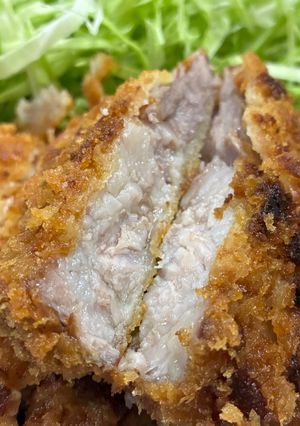 少ない油で分厚いトンカツ揚げてみました🐷-レシピのメイン写真