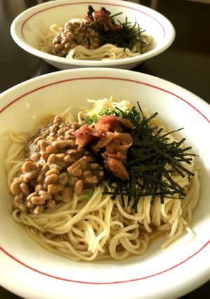 余ったそうめんはコレ！釜玉風そうめん♪-レシピのメイン写真