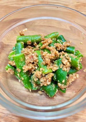 ほんのり梅味副菜☆いんげんの梅胡麻和え-レシピのメイン写真