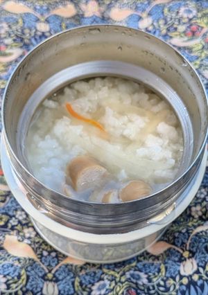 朝10分でスープジャーお粥弁当-レシピのメイン写真